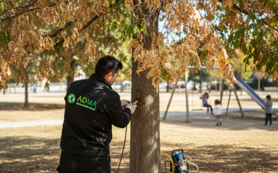 Plaga de Xanthogaleruca luteola (galeruca del olmo) en Leganés: un desafío urbano y una solución eficaz